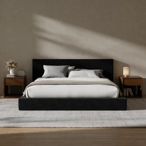 Miniatura 16 de RECCI Cloud - Base de cama Queen tapizada con cabecero, plataforma acolchada de espuma de 5 pulgadas, sin somier, fácil montaje (crema)