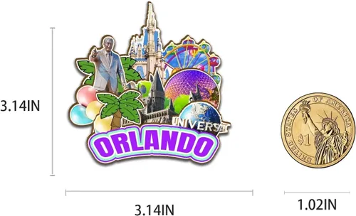 Miniatura 3 de Orlando Florida USA imán de nevera de madera 3D monumentos de viaje coleccionables recuerdos decoración hecho a mano - 2