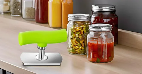 Miniatura 8 de Abridor de tarros para manos débiles, abridor de tarros para personas mayores, abridor de tapa giratoria de acero inoxidable, accesorios de cocina