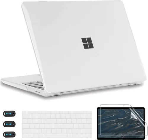Miniatura 8 de CISSOOK Crystal Black - Funda para laptop Microsoft Surface de 12.4 pulgadas, carcasa rígida de plástico negra con cubierta de teclado para laptop