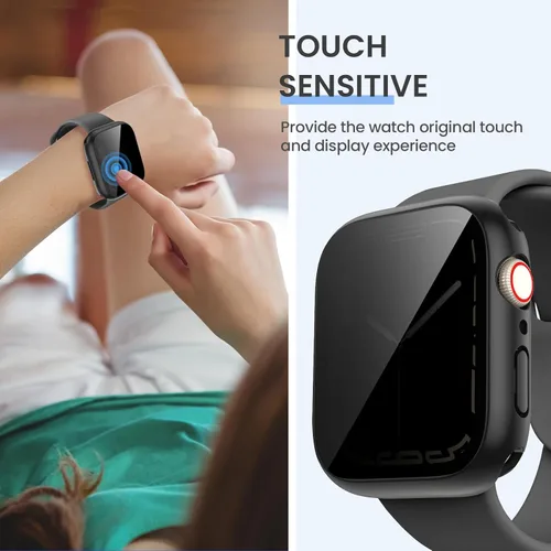 Miniatura 6 de Tensea (2 en 1) Funda protectora de pantalla impermeable para Apple Watch de 45 mm Serie 9 8 7, iWatch cubierta protectora de PC con película
