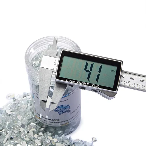 Miniatura 4 de TWINKLING Brillantina de piedra de grava de vidrio de fuego de alto brillo, vidrio roto, chips de gemas de fuego, vidrio triturado para manualidades