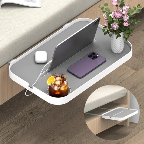 Miniatura 13 de KIWIFOTOS - Estante de mesita de noche elevada para mesa bajo el colchón para cama de muelles, plataforma de cama, mesita de noche, organizador