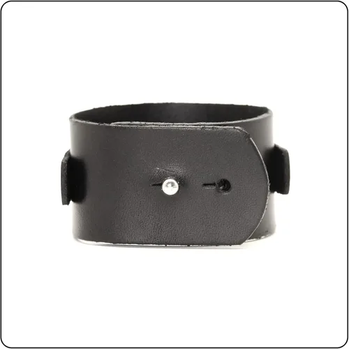 Miniatura 3 de Pulsera de cuero ancha con patrón de círculo punk rock