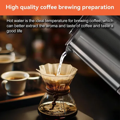 Miniatura 7 de Hervidor eléctrico de vidrio caliente de titanio de 1500 W con infusor y control de temperatura, hervidor de té de 1.5 L de ebullición rápida