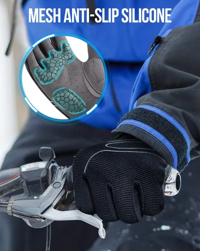 Miniatura 4 de Tanluhu - Guantes de ciclismo de invierno para bicicleta de montaña, para hombres y mujeres, uso al aire libre, con dedos completos, guantes