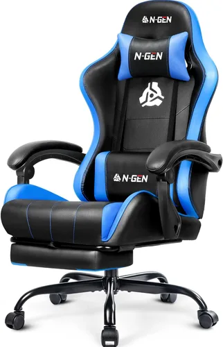 Miniatura 10 de NEO CHAIR Silla para Videojuegos con Reposapiés, Silla de Oficina Ergonómica de Respaldo Alto y Cómoda, con Soporte Lumbar, Altura Ajustable