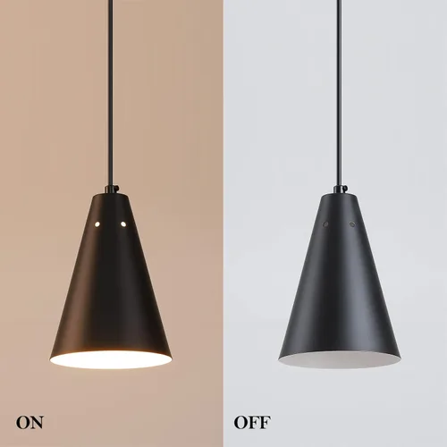 Miniatura 7 de Lámpara colgante negra enchufable, luces colgantes con interruptor de encendido/apagado de cable de enchufe, mini luces colgantes para isla
