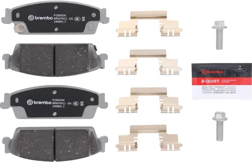 Miniatura 4 de Brembo P10045N Juego de pastillas de freno de disco trasero de cerámica premium CADILLAC/CHEVROLET/GMC OEM # 15792633