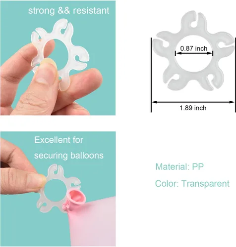 Miniatura 4 de Miliocry 100 clips de arco de globos, clips de globo reutilizables para arco de globos, suministros de globos de plástico para soporte, clips