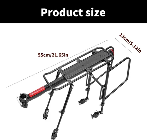 Miniatura 5 de Aleación de aluminio Bicicletas de montaña Asiento trasero Portaequipajes Rack Ciclismo Bicicletas Cargo Rack Bastidores de asiento trasero