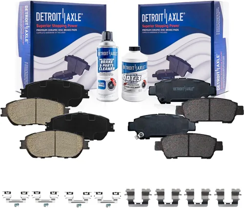 Miniatura 68 de Detroit Axle - Pastillas de Freno Delantero Izquierdo Reemplazo de Pinza de Disco para Dodge Ram 1500 Dakota Mitsubishi Raider - Juego de 3 piezas
