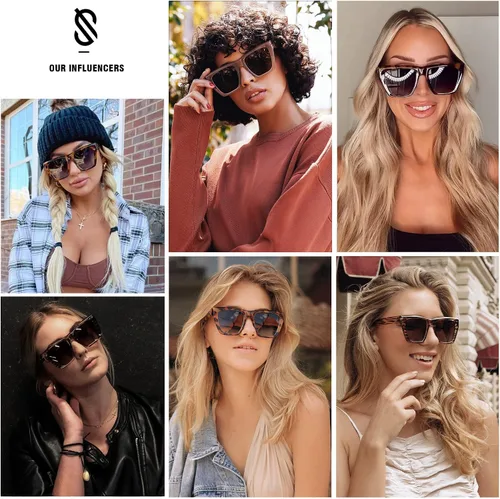 Miniatura 2 de SOJOS Fashion Oversized Square Cat Eye Polarized Sunglasses for Women Trendy Cateye Style Womens Sunglasses SJ2179