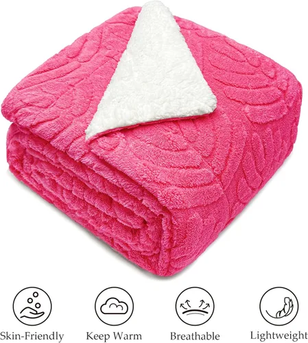 Miniatura 7 de Whale Flotilla - Manta de forro polar Sherpa tamaño King para cama, 90x104 pulgadas, mantas reversibles ligeras para todas las estaciones, suaves