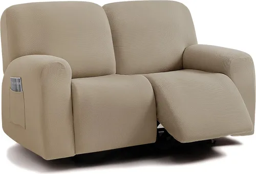 Miniatura 37 de ULTICOR - Juego de 8 fundas para sofá reclinable de jacquard, fundas elásticas para sofá reclinable para 3 cojines, fundas gruesas, suaves y Gris