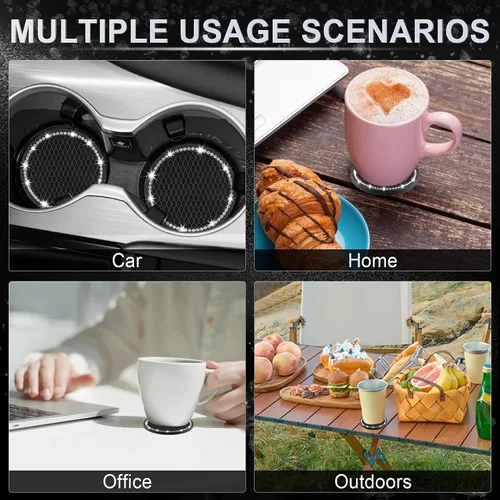 Miniatura 7 de JUSTTOP - Portavasos para automóvil, paquete de 2 unidades, universal, antideslizante, soporte para tazas, accesorios para interiores de automóvil