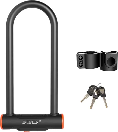 Cerradura en U resistente - Cerradura de bicicleta de 0.630 in con 3 llaves para bicicletas de carretera y montaña