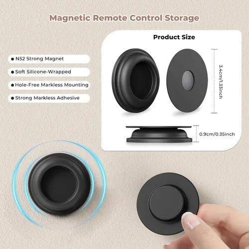 Miniatura 3 de UMUST 4 soportes magnéticos para control remoto, soporte de pared autoadhesivo de silicona para control remoto, organizador de almacenamiento