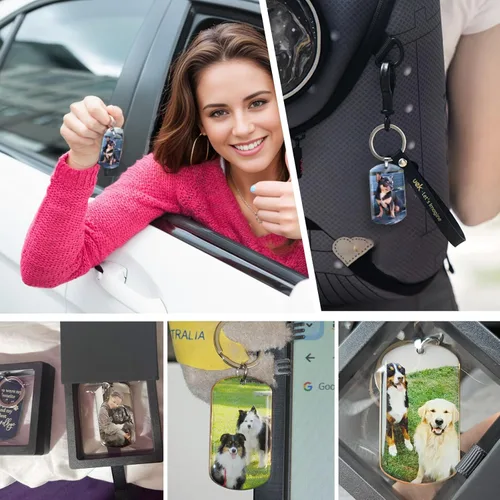 Miniatura 5 de Funnylife Llavero Conmemorativo Personalizado con Foto de Perro de Acero Inoxidable Llavero Personalizado de Memoria de Mascota Regalos