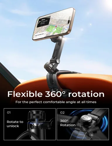 Miniatura 4 de LISEN para iPhone 17 Air para soporte de teléfono de coche Magsafe de 360 grados, soporte de tablero, soportes magnéticos para salpicadero de coche
