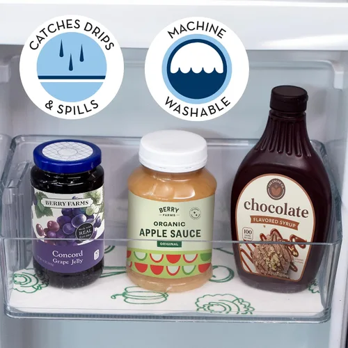 Miniatura 3 de Envision Home Revestimientos para refrigerador, forro para estantes, revestimientos absorbentes para refrigeradores, 12 x 24 pulgadas, estampado