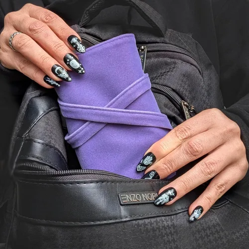 Miniatura 3 de Witchy Cauldron Envoltura de Tarot, Bolsa, Funda, Almacenamiento de Satén y Tela para Cartas, Soporte de Almacenamiento de Mazo, Patrón de Tirada