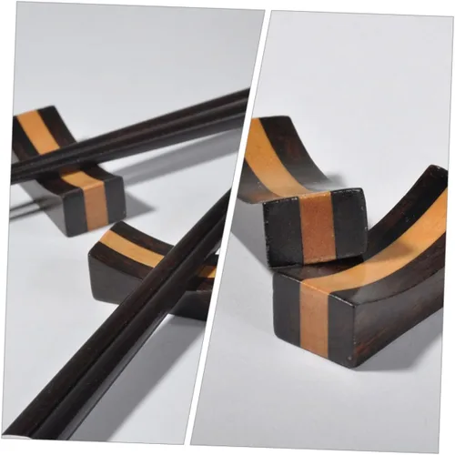 Miniatura 7 de 4 soportes creativos de madera para palillos – Elegantes reposa utensilios multifuncionales para decoración de mesa de comedor y almacenamiento