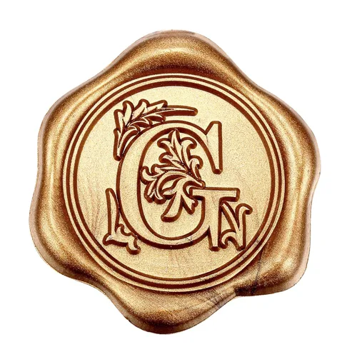 Yoption 50 piezas de pegatinas de sello de cera inicial G, pegatinas de sello autoadhesivas de letra dorada retro antigua para sobres, para bodas,