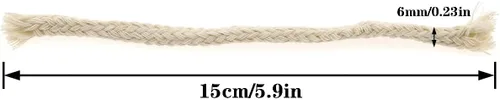 Miniatura 2 de AYLIFU - Paquete de 20 mechas de algodón para lámparas de aceite de 1/4 pulgadas x 5.9 in para quemadores de velas Pure Cotton,Round Candle