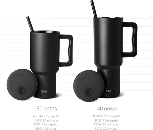 Miniatura 5 de Simple Modern Vaso Trek de 40 oz con Asa y Tapa con Pajilla Vaso de Viaje Aislado de Acero Inoxidable Apto para Portavasos Slumberland