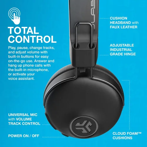 Miniatura 4 de JLab Studio ANC, auriculares inalámbricos con cancelación activa de ruido, auriculares Bluetooth plegables, color negro