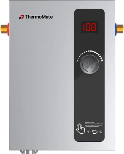 Miniatura 10 de Calentador de agua sin tanque eléctrico 120V, ThermoMate 3500W pequeño bajo demanda, calentador de agua caliente instantáneo con pantalla