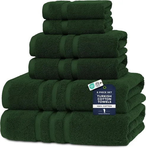 Miniatura 19 de Veteran Textile LLC - 6 piezas - Algodón turco - Juego de toallas de lujo para baño y cocina, 2 toallas de baño, 2 toallas de mano y 2 paños de baño