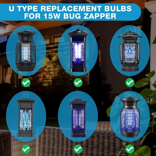 Miniatura 4 de Bug Zapper - Bombilla de repuesto tipo U, 15 W, E26, E27, compatible con Homesuit, Keuomy, Yluces, Yissvic, Powify y otros modelos Bug Zapper