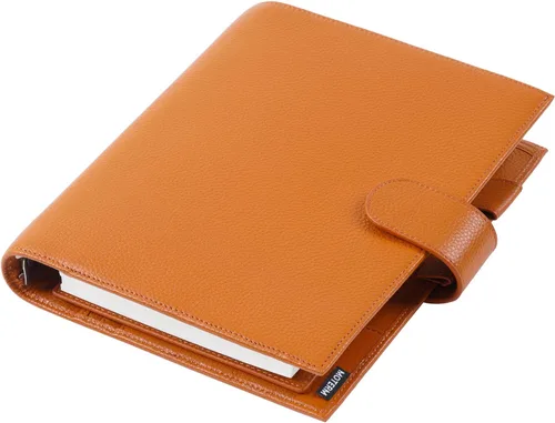Miniatura 10 de Moterm A5 Luxe Rings Planner - Organizador de carpeta de cuero genuino (Pebble-Negro, argolla de 1.18 pulgadas (30 mm))