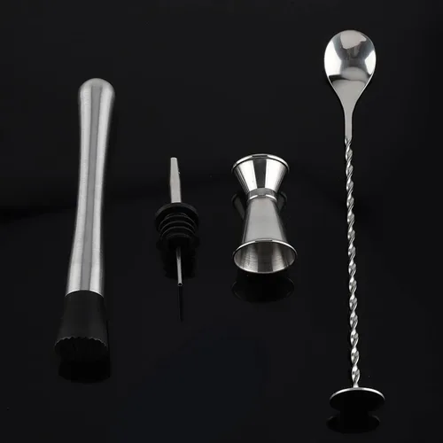 Miniatura 6 de Juego de coctelera de 4 piezas, juego de mezclador de bebidas, herramientas de mezcla de bebidas Elite Mixology Barman Kit con accesorios esenciales