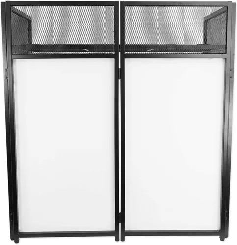 Miniatura 4 de Rockville ROCKBOOTH Cabina de fachada para evento DJ con mesa de 39.5" x 20", mesa desmontable, pantallas negras/blancas, bolsa de viaje, para DJs