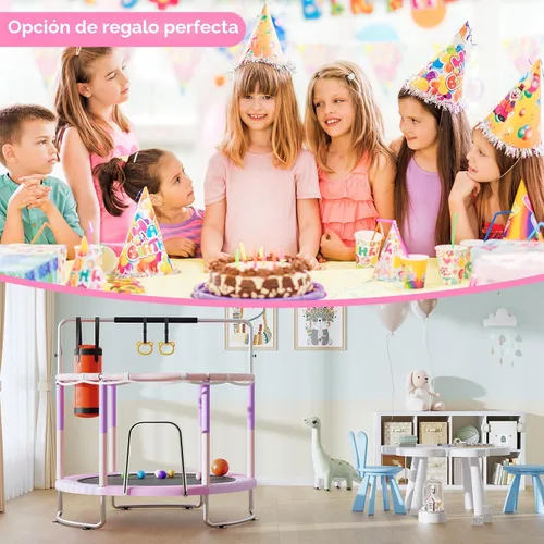 Miniatura 9 de Trampoline for Kids, Upgrade Full Anti-Rust 440lbsToddler Trampoline with Net,Upgraded Ring Legs with Adjustable Gymnastics Bar&Toys, Gifts for Ages