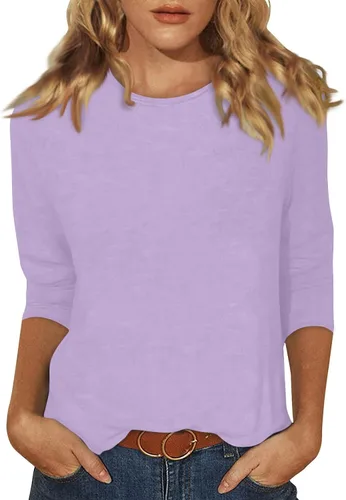 Miniatura 10 de Blouses for Women 2025 Three Quarter Sleeve Round Neck T Shirt Hawaiian Printing Trendy Fashion Beach Tops