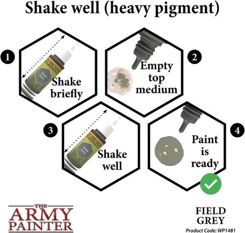Miniatura 6 de The Army Painter Field Grey Warpaint - Pintura acrílica a base de agua muy pigmentada para juegos de rol de mesa, juegos de mesa y juegos de guerra