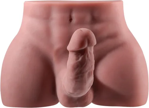 Miniatura 5 de Muñeca sexual masculina marrón con consolador flexible, consolador grueso realista para mujeres, hombres, parejas homosexuales, 10.2 x 7.1 pulgadas