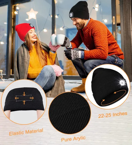 Miniatura 3 de Deilin Upgraded Unisex LED Lighted Beanie Hat Rechargeable Adjustable Brightness Headlamp Winter LED Hat Light