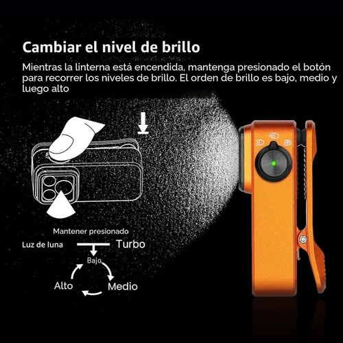 Miniatura 5 de OLIGHT Oclip Pro Linterna EDC de clip, recargable de 500 lúmenes con tres soluciones de iluminación, carga tipo C, luces magnéticas