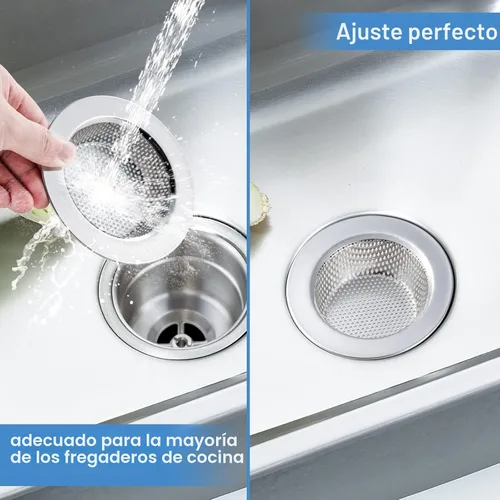 Miniatura 7 de Honmein 2 Piezas Colador de Fregadero para la Mayoría de Cestas de Drenaje de Fregadero de Cocina, Diseño Seguro de Doble Capa Mejorado Colador