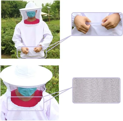 Miniatura 3 de Xgunion Traje de apicultor profesional, con chaqueta, pantalones y guantes