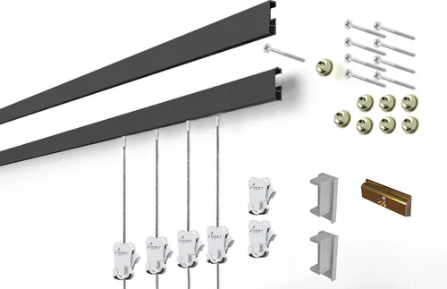 Miniatura 10 de STAS Cliprail - Juego de sistema para colgar cuadros, cubre 9.84 pies de espacio de pared, riel básico para fotos y kit de galería para colgar arte