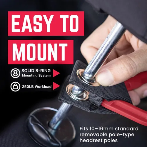 Miniatura 4 de GPCA GP BackGrip Lite - Asa para reposacabezas para automóviles, Jeeps, camiones y más, asas de agarre para asiento trasero y empuñaduras, Rojo