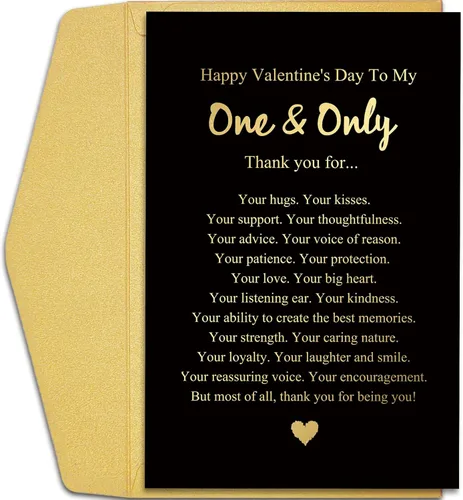 Miniatura 10 de Qiliji Tarjeta del día de San Valentín para marido, novio, esposa, novia, bonita tarjeta de amor de poema para él y ella, tarjeta de aniversario