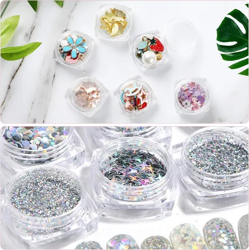 Miniatura 4 de FEBSNOW 45 piezas de cera de pintura de arte de diamante, 15 unidades de cera para pintura de arte de diamantes con caja de almacenamiento llena