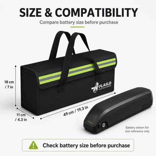 Miniatura 5 de FLASLD Lipo - Paquete de 2 bolsas ignífugas para bicicletas eléctricas, estuche de carga de batería, bolsa a prueba de explosiones, gran capacidad